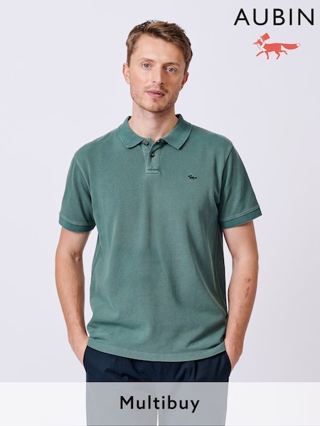 Aubin Red Lusby Pique Polo Shirt (AT0873) | £59