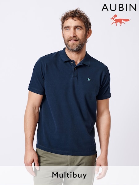 Aubin Red Lusby Pique Polo Shirt (AT0874) | £59