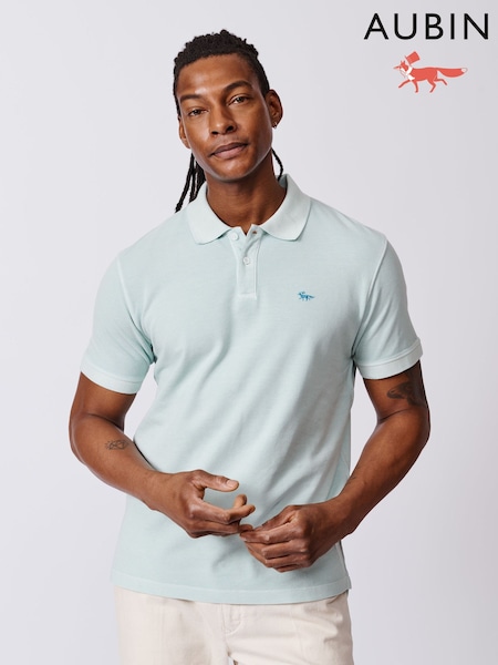 Aubin Red Lusby Pique Polo Shirt (AT0875) | £59