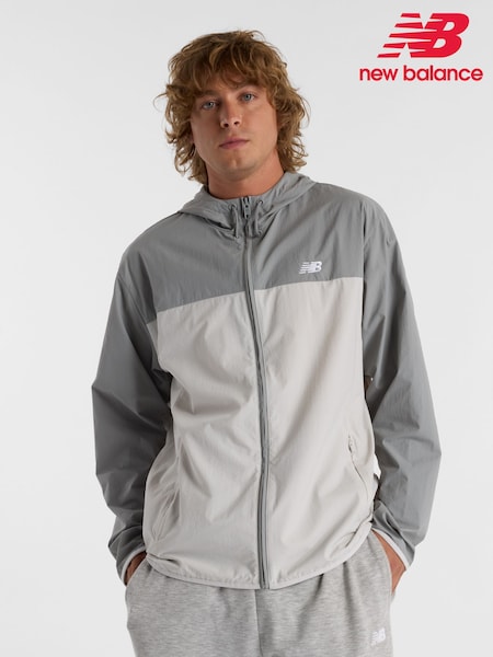 New Balance Grey Mens Athletics Woven Jacket (AT0888) | £80