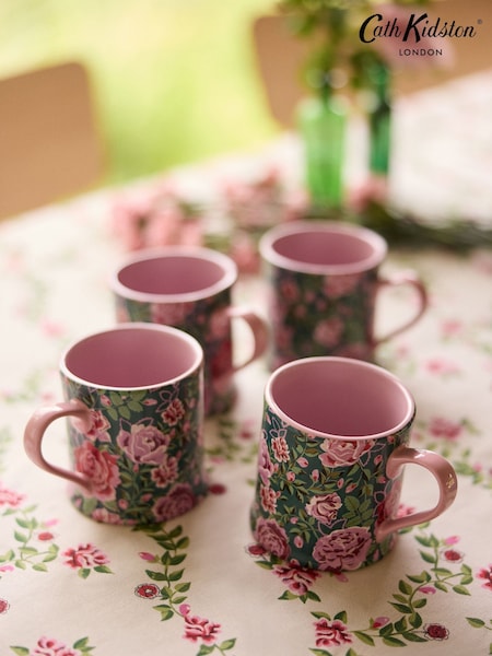 Cath Kidston Set of 4 Blue Dolly Rose Mugs (AT1009) | £40