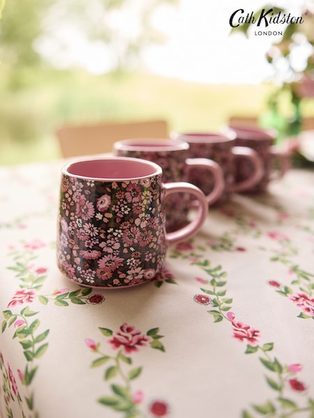 Cath Kidston Set of 4 Pink Archive Ditsy Billie Mugs (AT1034) | £40