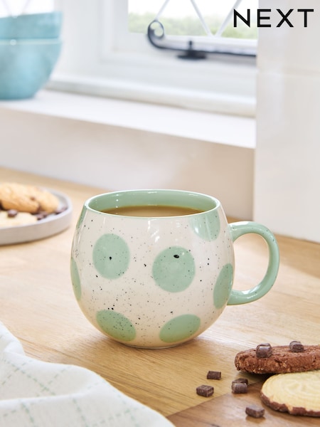 Sage Green Speckle Spot Mug (AT1036) | £7.50