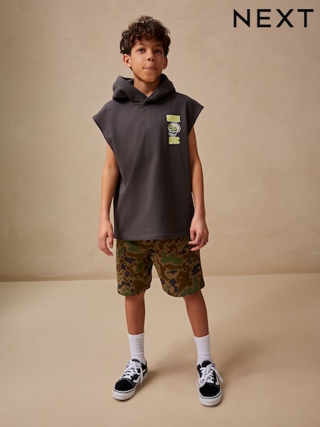 Camouflage Sleeveless Hoodie And Joggers Graphic Set (3-16yrs) (AT1039) | £22 - £30