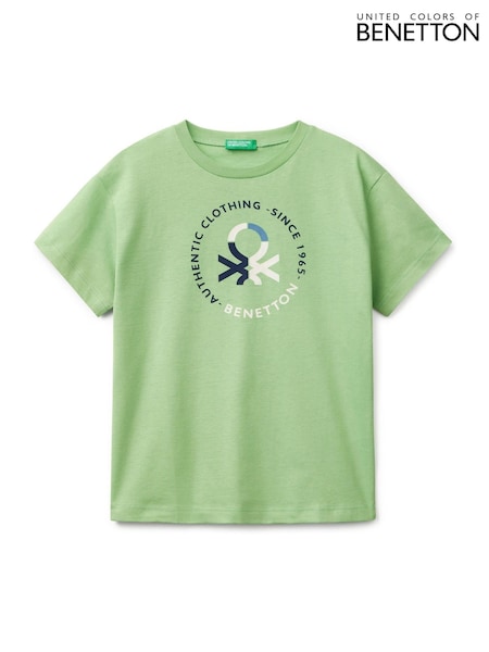 Benetton Boys Logo Print 100% Cotton T-Shirt (AT1083) | £12