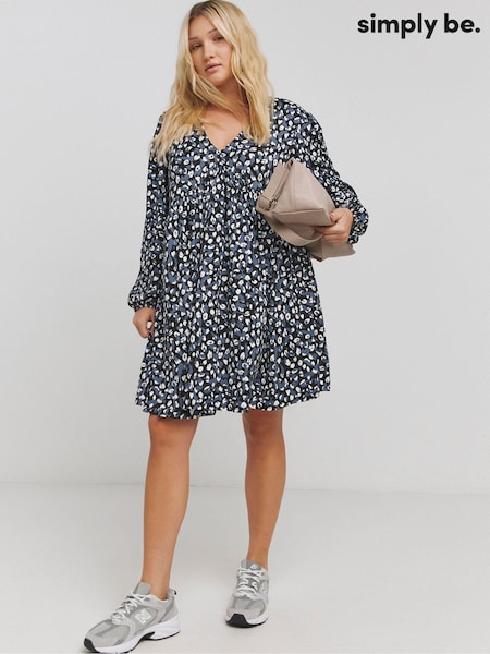 Simply Be Black Supersoft Smock Dress (AT1346) | £29