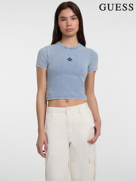Guess Jeans Light Blue Short Sleeve Star Logo Baby T-Shirt (AT1454) | £29