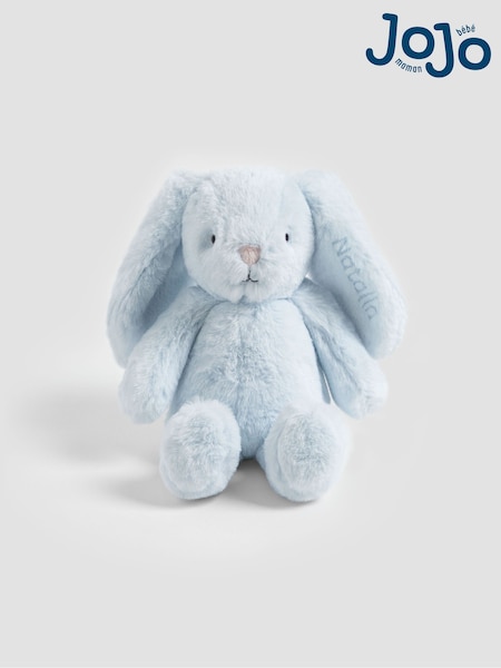 JoJo Maman Bébé Benny Personalised Bunny - Small Soft Blue (AT1513) | £18