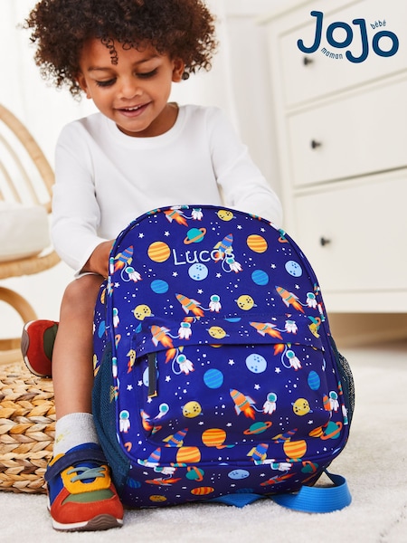 JoJo Maman Bébé Blue Personalised Space Medium Backpack (AT1526) | £32
