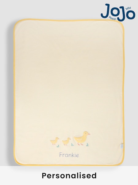 JoJo Maman Bébé Personalised Duck Reversible Jersey Shawl With Applique (AT1528) | £26