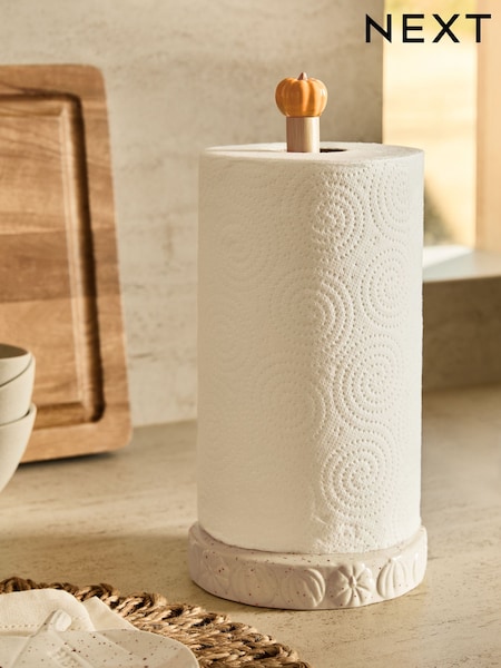 Natural Speckle Pumpkin Kitchen Roll Holder (AT1542) | £20