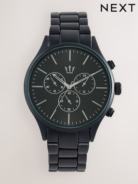Black Tone Pattern Bracelet Watch (AT1651) | £50