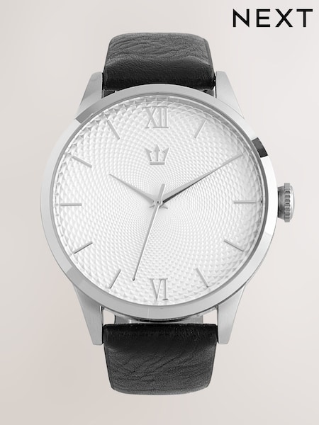 Black Texture Dial Watch (AT1653) | £38