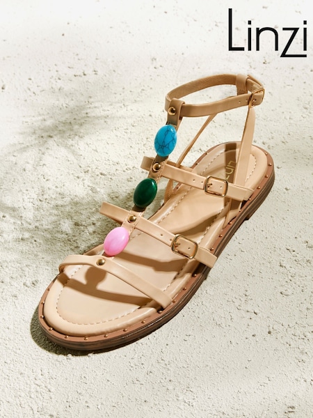 Linzi Nude Mimi Embellished Strappy Sandals (AT1696) | £34