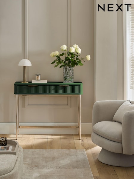 Green Emilie Ribbed Console Table (AT1945) | £299