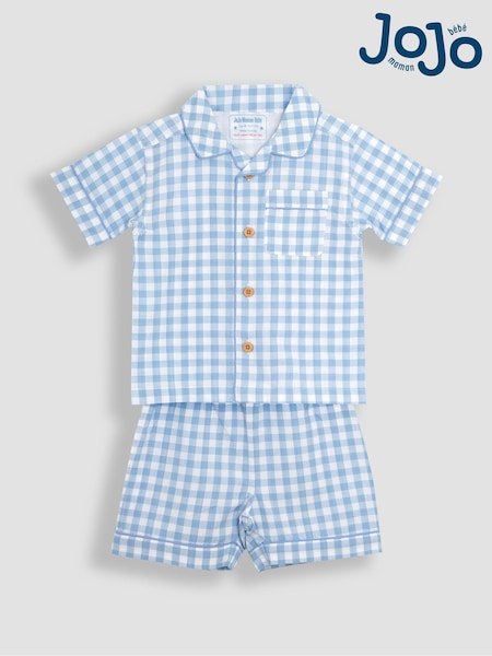JoJo Maman Bébé Blue Woven Classic Pyjamas (AT2029) | £21