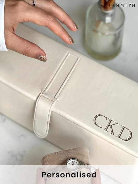 Solesmith Cream Monogram Luxury Watch Box (AT2170) | £65