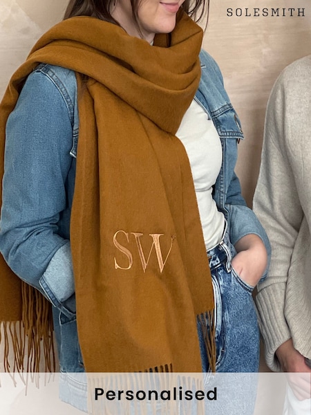 SolesmithExtra Large Embroidered Lambswool Winter Scarf (AT2171) | £70