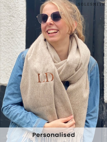 SolesmithExtra Large Embroidered Lambswool Winter Scarf (AT2184) | £70
