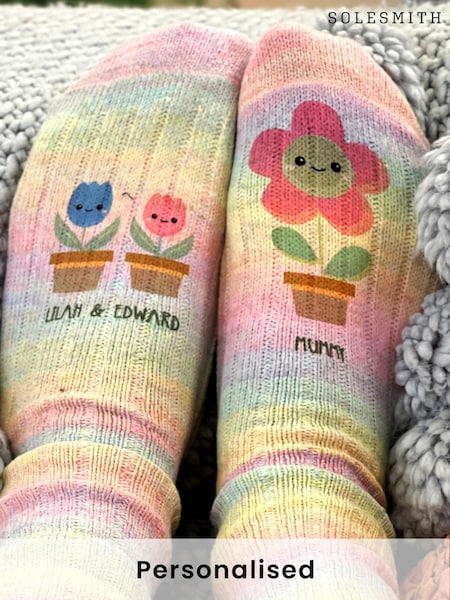 Solesmith Pink Mummy Rainbow Flowerpot Snug Socks (AT2187) | £20