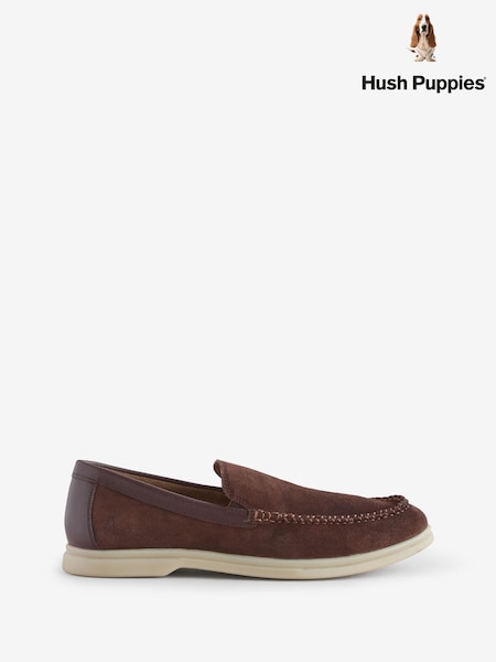 Hush Puppies Leon Slip-On Brown Shoes (AT2203) | £85