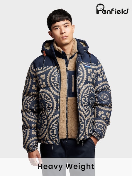 Penfield Blue Mens Jacquard Bowerbridge Jacket (AT2274) | £250