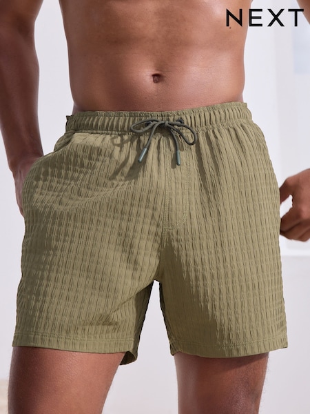 Olive Green Waffle Textured Swim Shorts (AT2286) | £24