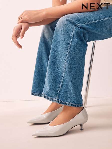 Bone Standard/Wide Fit Forever Comfort® Point Toe Low Kitten Heels (AT2408) | £29