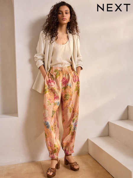 Blush Floral Print Hareem Trousers (AT2481) | £36