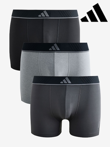 adidas Black/Grey Active Mirco Flex Co Trunks 3 pack (AT2552) | £37