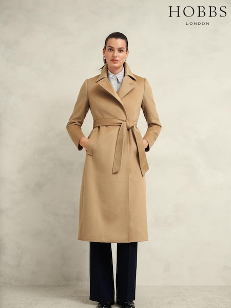 Hobbs Brown Petite Livia Wool Coat (AT2665) | £379