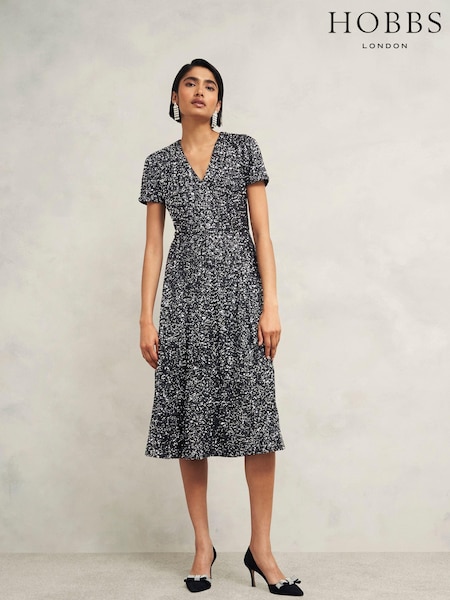 Hobbs Black Tatiana Sequin Dress (AT2668) | £219