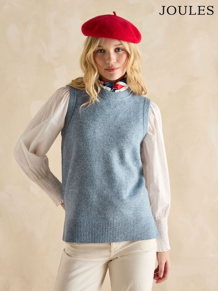 Joules Holly Blue Longline Knitted Vest (AT2721) | £45