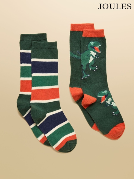 Joules Kids Warmly Green Cosy Sock 2 Pack (AT2738) | £11.95