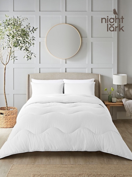 Night Lark Seersucker Coverless Duvet and Pillowcase Set 4.5 10.5 Tog Tog (AT2855) | £50 - £80