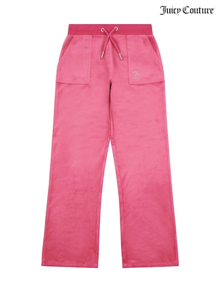 Juicy Couture Pink Mini Girls Diamante Wide Leg Joggers (AT2999) | £70 - £84