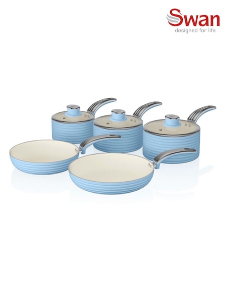 Swan 5 Piece Grey Retro Pan Set (AT3046) | £90
