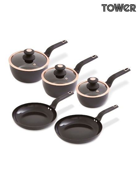 Tower 5 Piece Black Cavaletto Cookware Set (AT3047) | £100