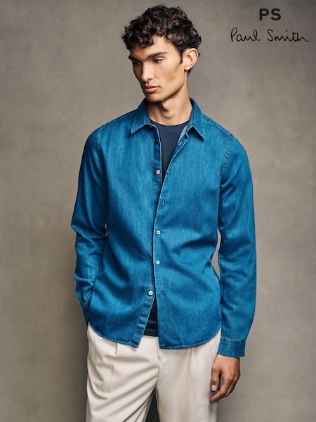 PS Paul Smith Blue Mid Wash Denim Shirt (AT3122) | £145