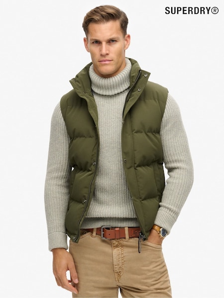 Superdry Green Non-Hooded Everest Gilet (AT3129) | £95