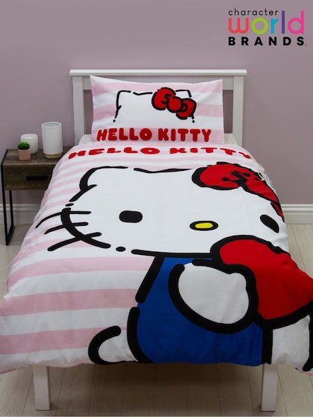Character World Pink Hello Kitty Reversible Polycotton Duvet Cover Set (AT3408) | £26