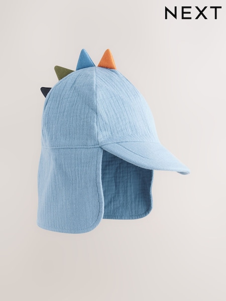 Blue Dino Spike Legionnaire 100% Cotton Hat (3mths-10yrs) (AT3416) | £7.50 - £8.50