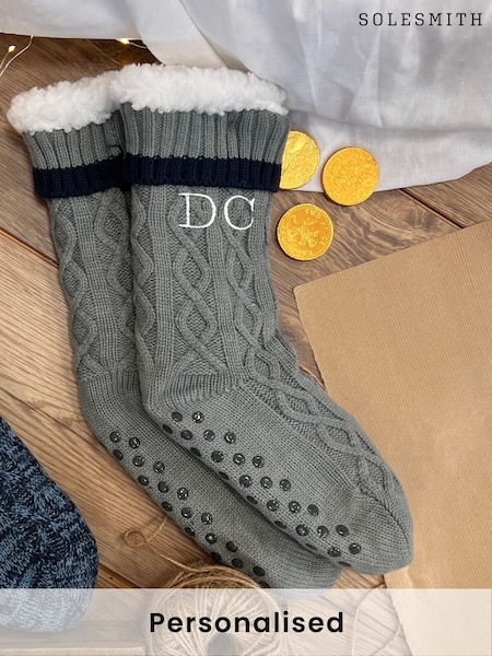 Solesmith Mens Slippers with Monogram Embroidery (AT3470) | £34