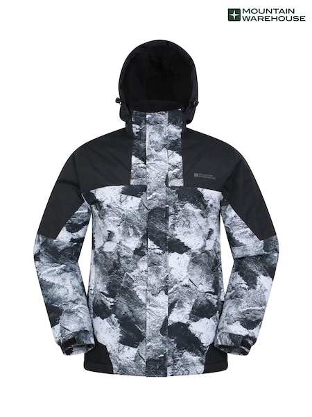 Mountain Warehouse White Shadow II Mens Fleece Lined Printed Snow Ski Jacket (AT3527) | £72
