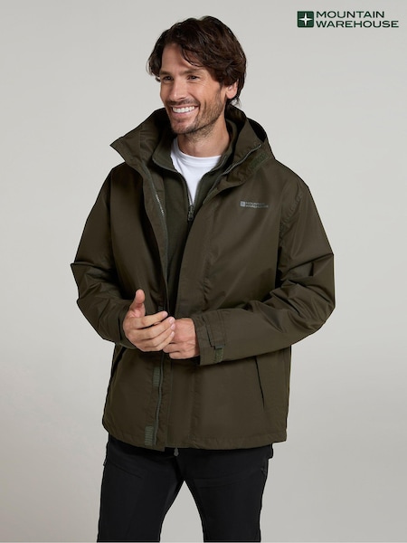Mountain Warehouse Light Green Mens Fell 3-In-1 Water Resistant Jacket (AT3544) | £64