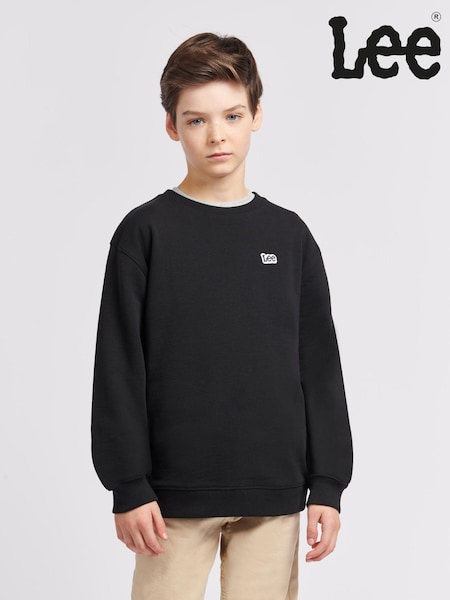 Lee Black Boys Badge Sweatshirt (AT3564) | £35 - £42