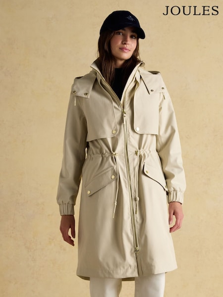 Joules Elbridge Neutral Waterproof coat with Hood (AT3601) | £159