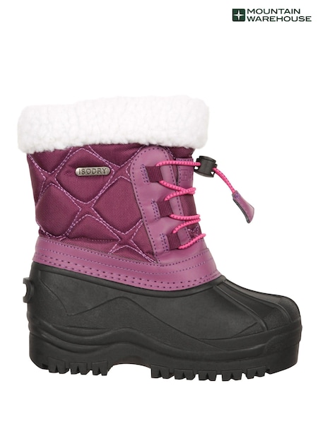 Mountain Warehouse Purple Arctic Junior Waterproof Fleece Lined Adaptive Snow Boots (AT3657) | £40