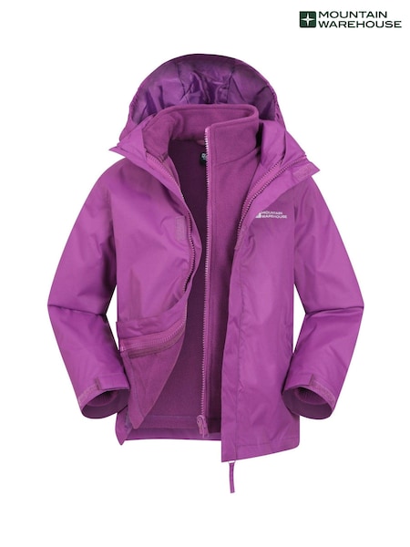 Mountain Warehouse Purple Kids Fell 3-In-1 Water Resistant Jacket (AT3659) | £40