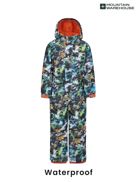 Mountain Warehouse Green Kids Cloud Printed Waterproof Fleece Lined Snowsuit (AT3700) | £29